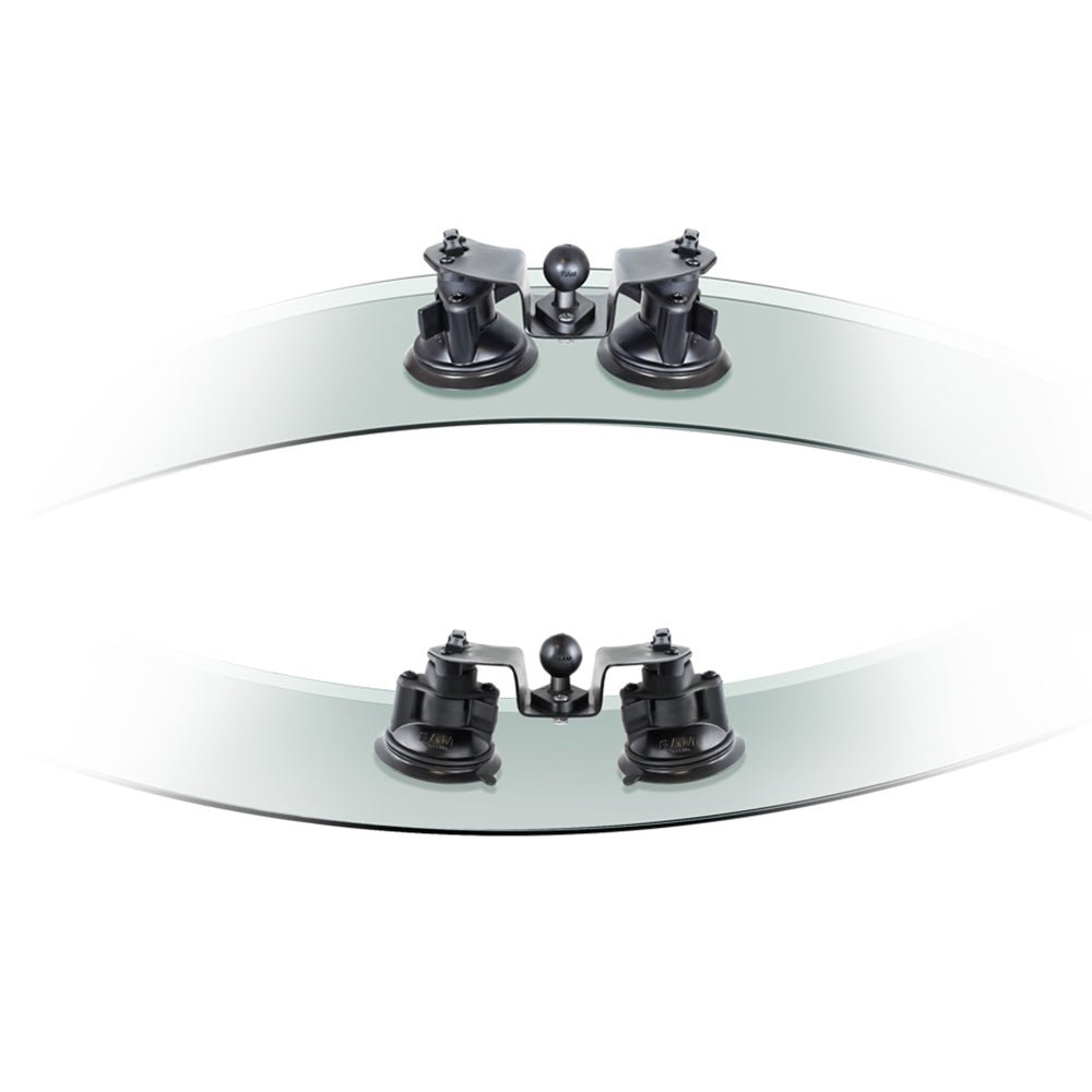RAM Mount Dual Articulating Suction Cup Base w/1" Ball Base [RAM-B-189B-PIV1U] - Houseboatparts.com