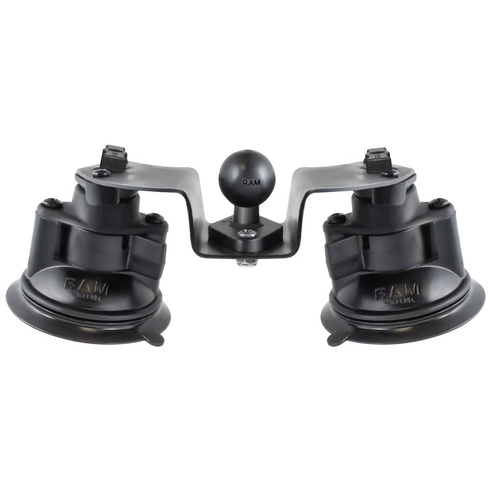 RAM Mount Dual Articulating Suction Cup Base w/1" Ball Base [RAM-B-189B-PIV1U] - Houseboatparts.com
