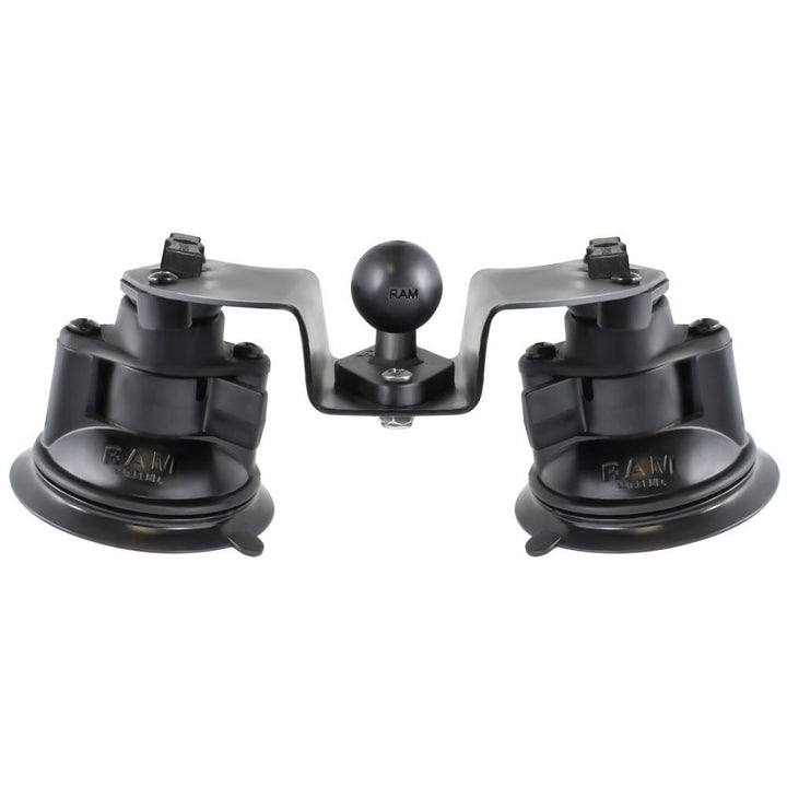 RAM Mount Dual Articulating Suction Cup Base w/1" Ball Base [RAM-B-189B-PIV1U] - Houseboatparts.com