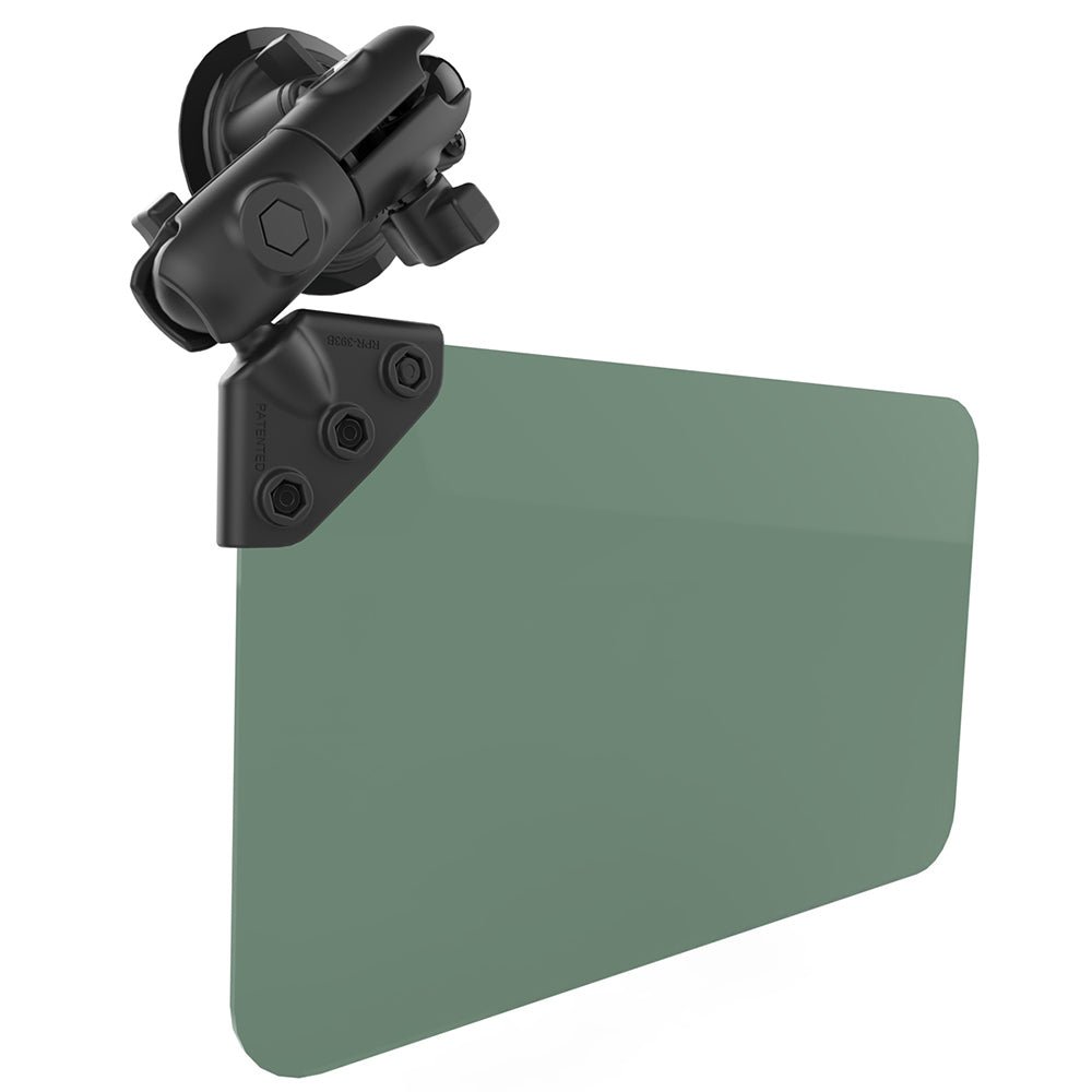 RAM Mount Suction Cup Mount w/Dark Green Sun Visor - 50% Tint [RAM - B - 166 - 326 - VIS - G1U] - Houseboatparts.com