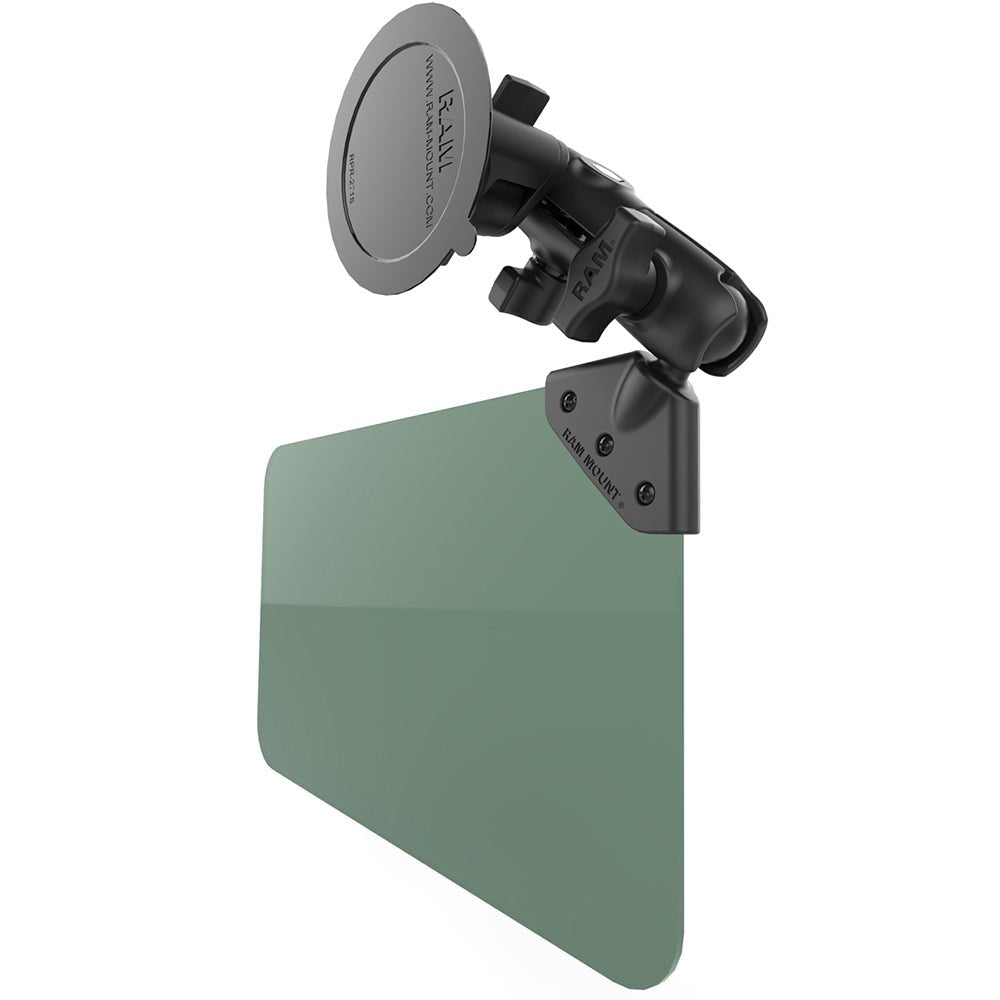 RAM Mount Suction Cup Mount w/Dark Green Sun Visor - 50% Tint [RAM - B - 166 - 326 - VIS - G1U] - Houseboatparts.com