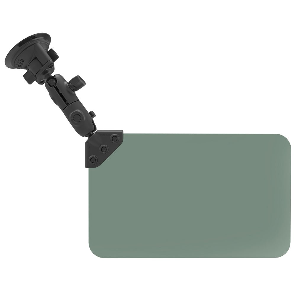 RAM Mount Suction Cup Mount w/Dark Green Sun Visor - 50% Tint [RAM - B - 166 - 326 - VIS - G1U] - Houseboatparts.com