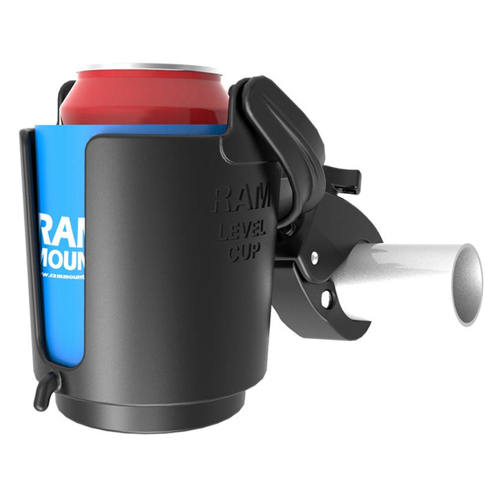 RAM Mount Tough-Claw Mount w/Self-Leveling Cup Holder [RAM-B-132-400U] - Houseboatparts.com