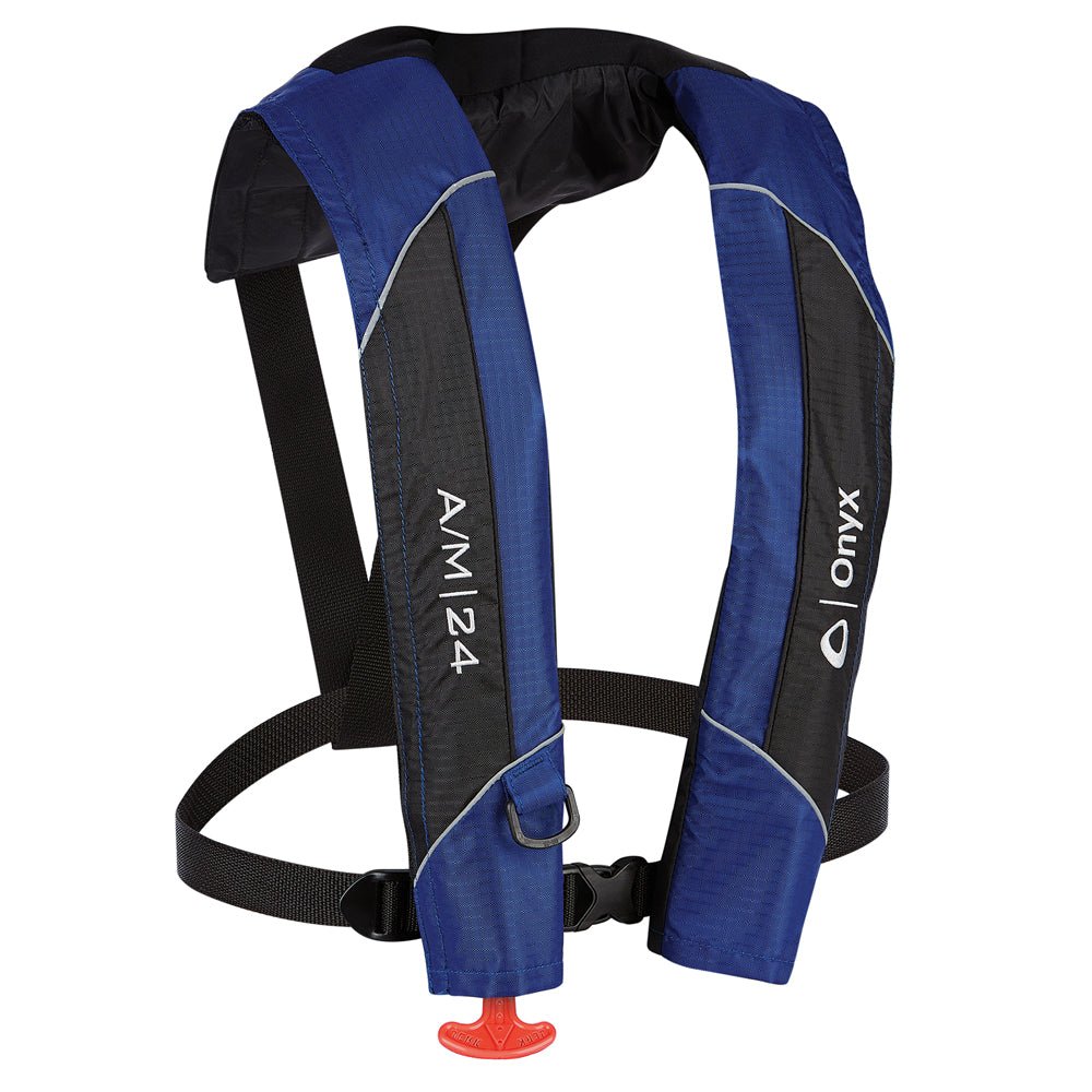 Onyx A/M-24 Automatic/Manual Inflatable PFD Life Jacket - Blue [132000-500-004-15] - Houseboatparts.com