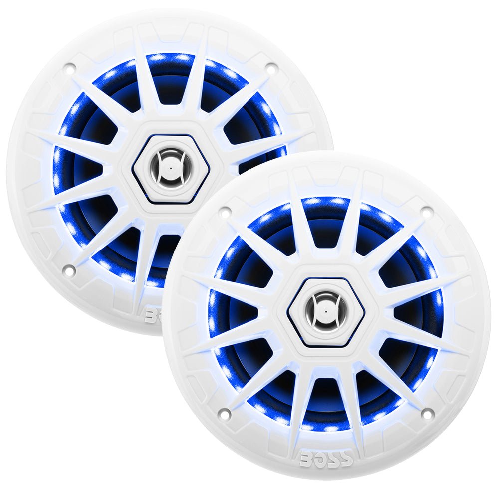 Boss Audio 6.5" MRGB65 Speakers w/RGB Lighting - White - 200W [MRGB65] - Houseboatparts.com