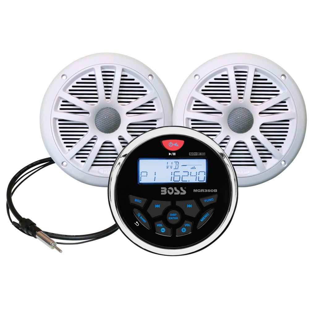 Boss Audio MCKGB350W.6 Marine Stereo 6.5" Speaker Kit - White [MCKGB350W.6] - Houseboatparts.com