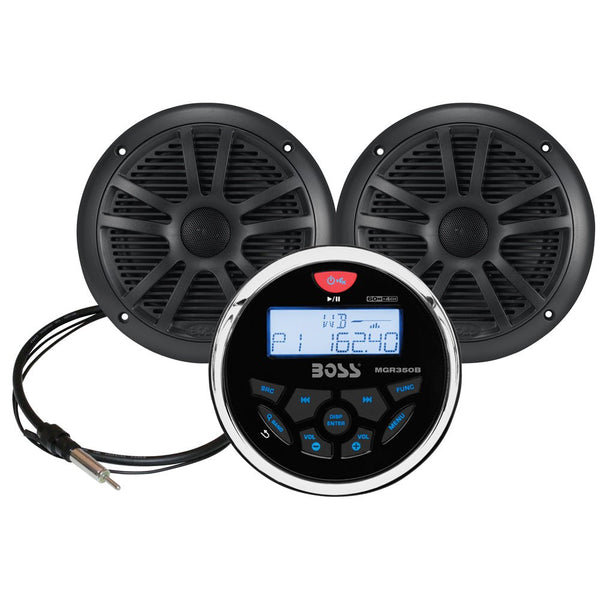 Boss Audio MCKGB350W.6 Marine Stereo 6.5" Speaker Kit - Black [MCKGB350B.6] - Houseboatparts.com