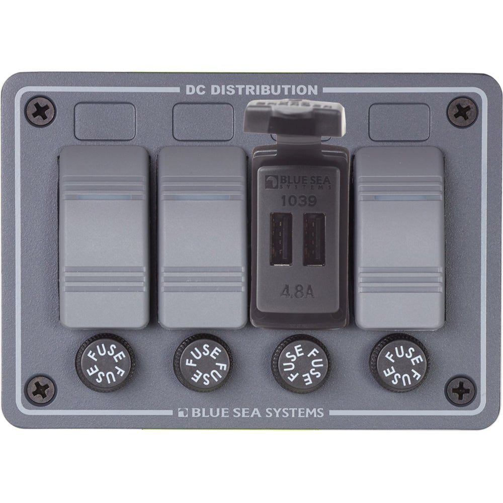 Blue Sea Dual USB Charger - 24V Contura Mount [1039] - Houseboatparts.com