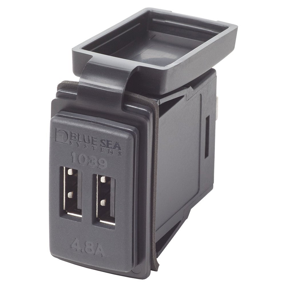 Blue Sea Dual USB Charger - 24V Contura Mount [1039] - Houseboatparts.com