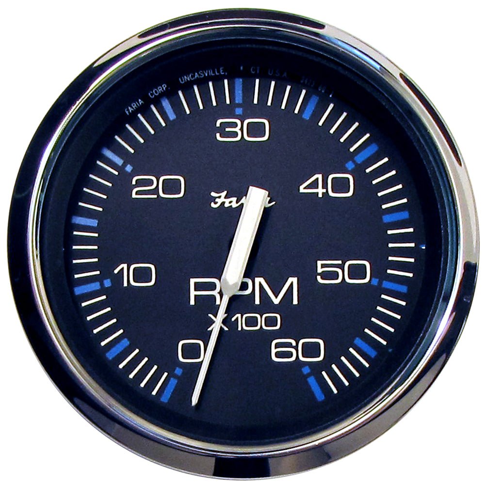 Faria Chesapeake Black 4" Tachometer - 6000 RPM (Gas) (Inboard I/O) [33710] - Houseboatparts.com