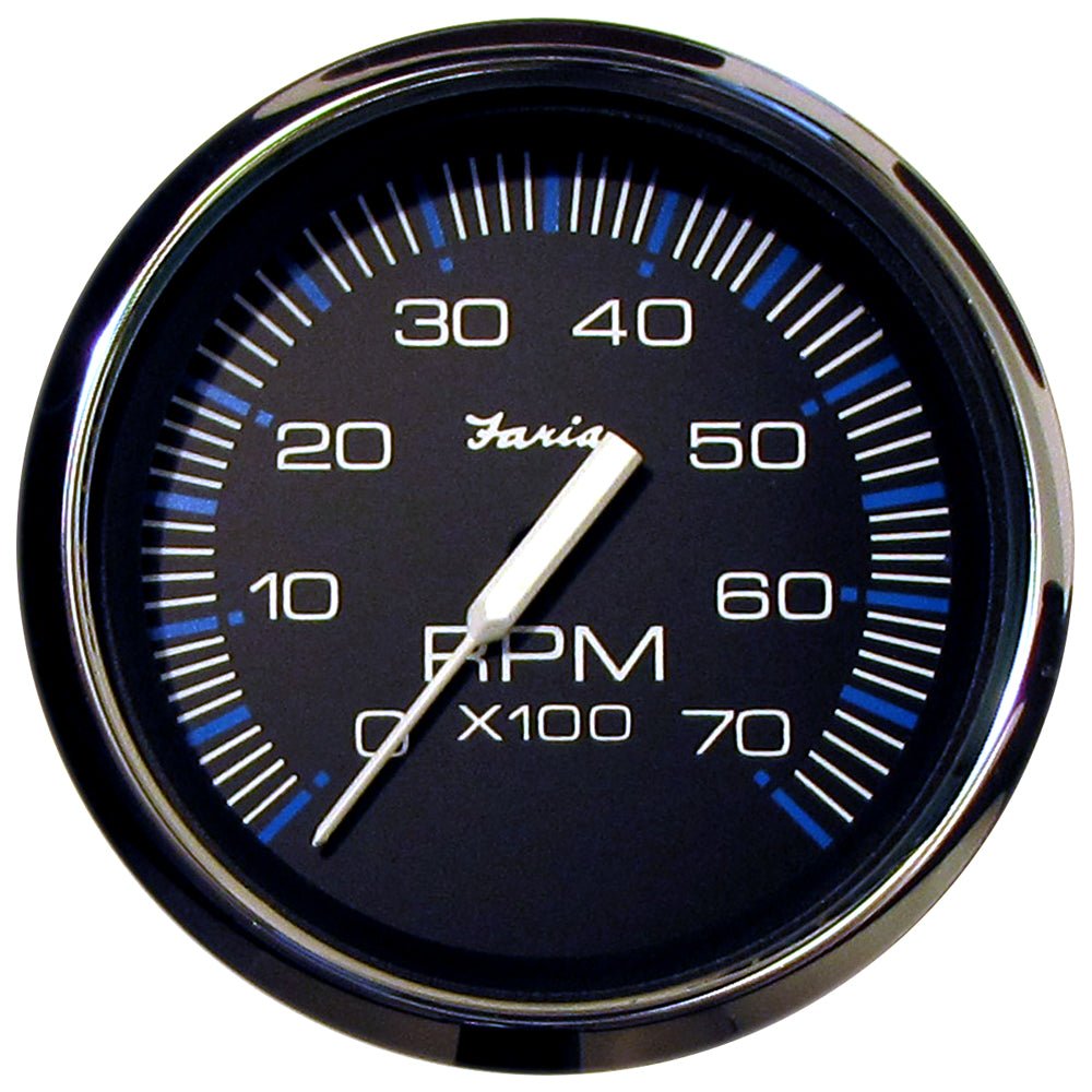 Faria Chesapeake Black 4" Tachometer - 7000 RPM (Gas) (All Outboards) [33718] - Houseboatparts.com