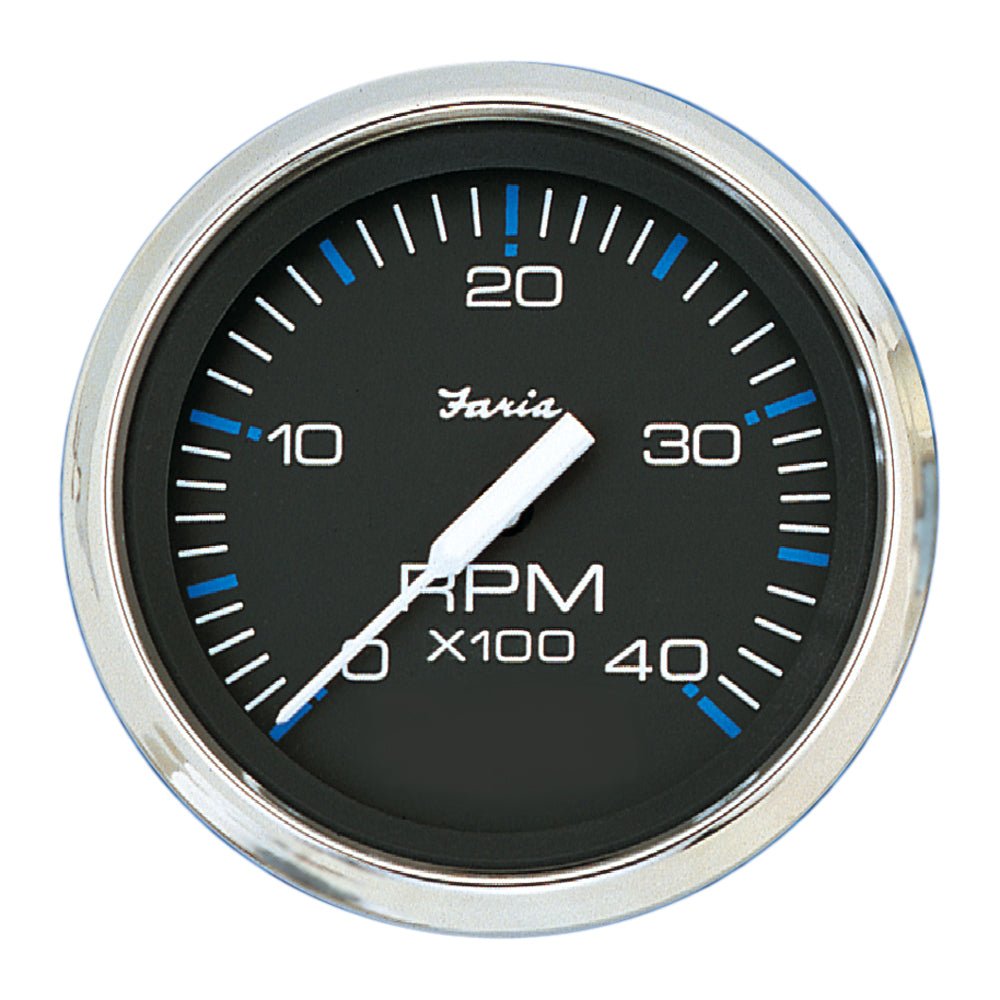 Faria Chesapeake Black 4" Tachometer - 4000 RPM (Diesel) [33742] - Houseboatparts.com