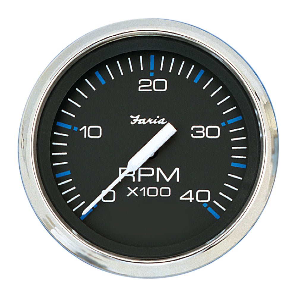 Faria Chesapeake Black 4" Tachometer - 4000 RPM (Diesel) [33742] - Houseboatparts.com