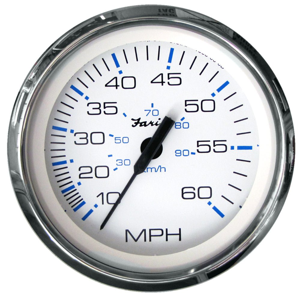 Faria Chesapeake White SS 4" Speedometer - 60MPH (Pitot) [33811] - Houseboatparts.com