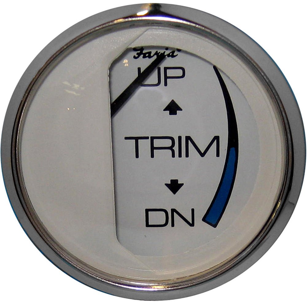 Faria Chesapeake White SS 2" Trim Gauge (Mercury / Mariner / Mercruiser / Volvo DP / Yamaha - 01 and Newer) [13807] - Houseboatparts.com