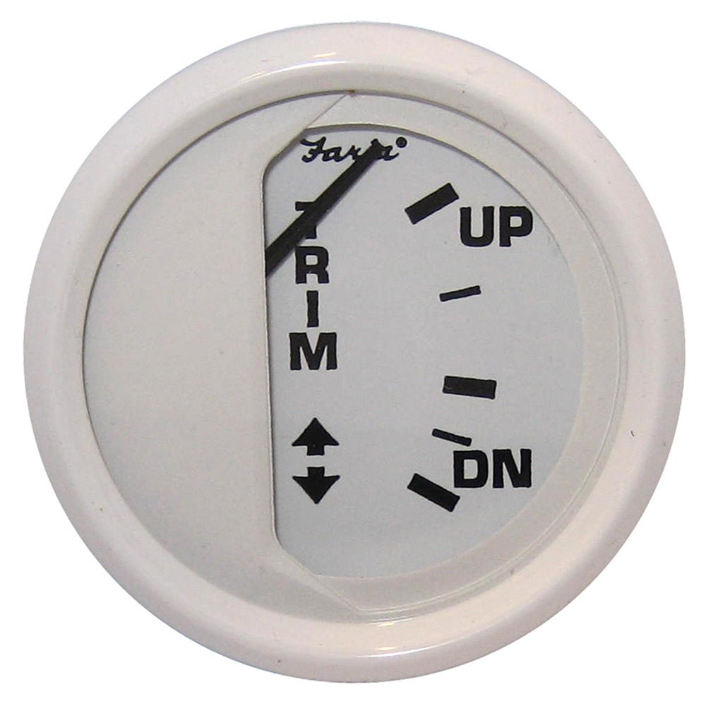 Faria Dress White 2" Trim Gauge (Mercury / Mariner / Mercruiser / Volvo DP / Yamaha 01 and newer) [13122] - Houseboatparts.com