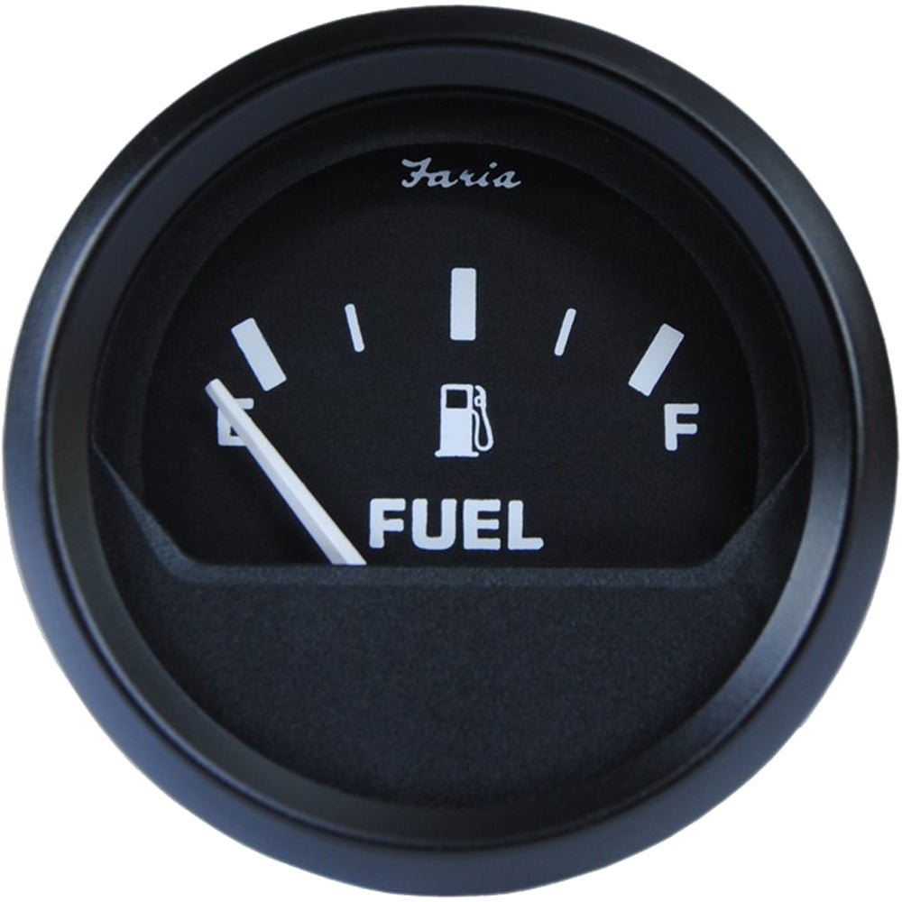 Faria Euro Black 2" Fuel Level Gauge [12801] - Houseboatparts.com