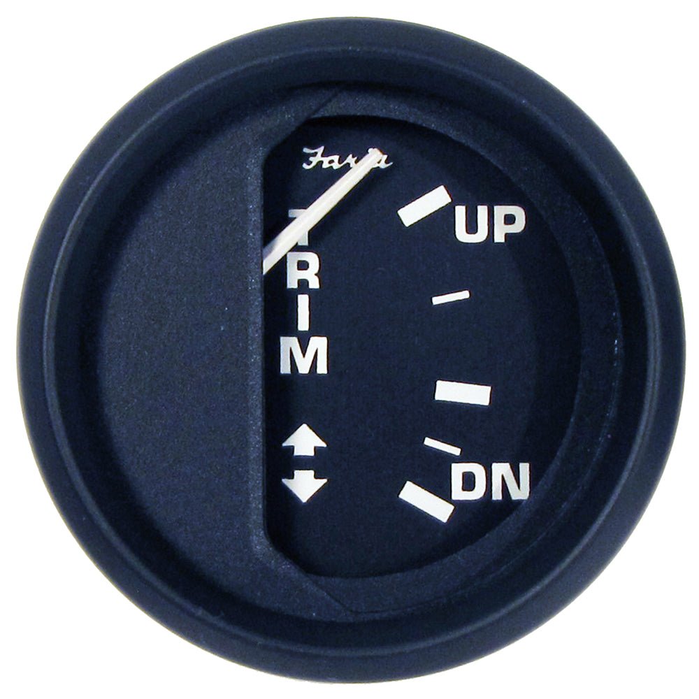 Faria Euro Black 2" Trim Gauge f/ Mercury / Mariner / Mercruiser / Volvo DP / Yamaha 01 and Newer [12828] - Houseboatparts.com