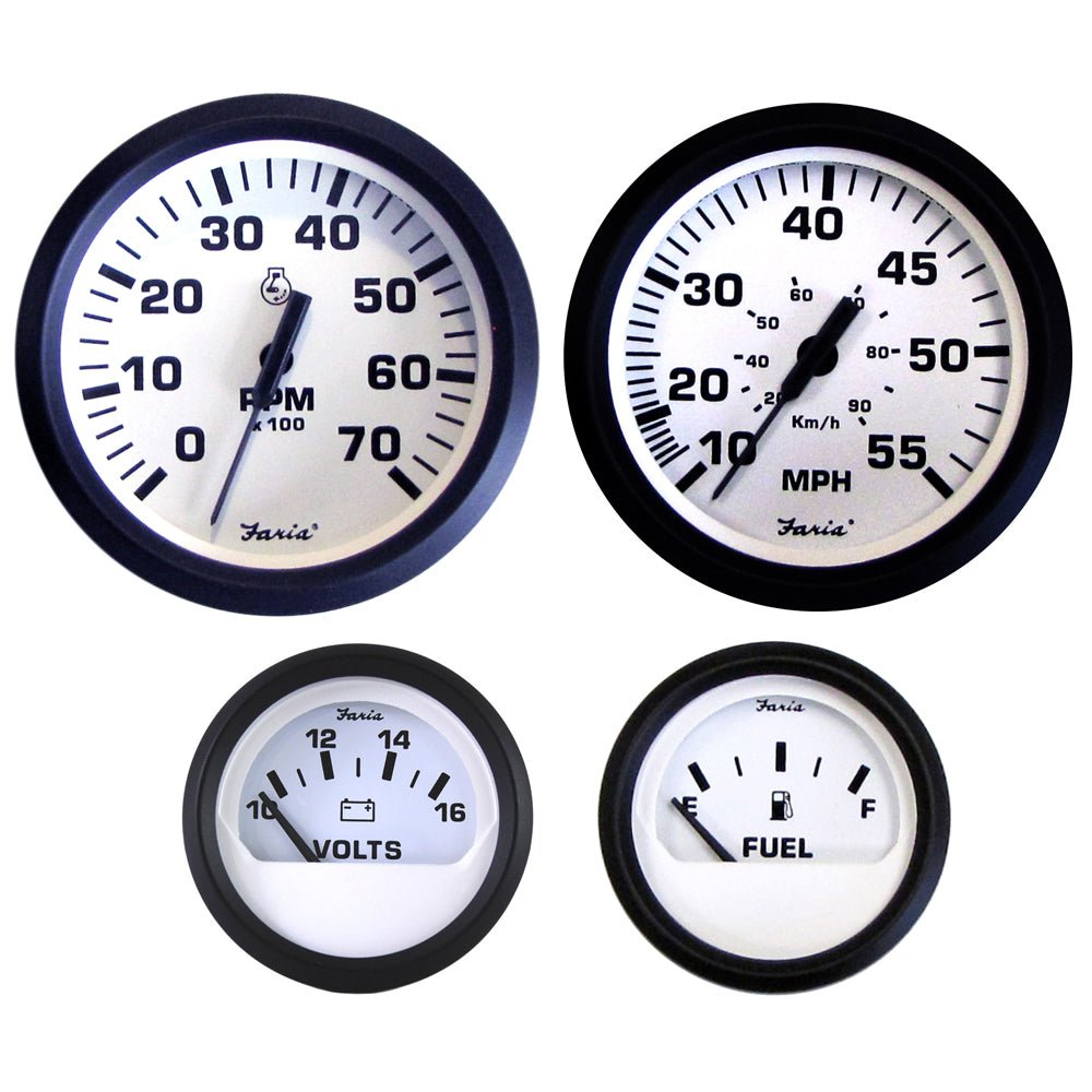 Faria Euro White Boxed Set - Outboard Motors [KT9795] - Houseboatparts.com