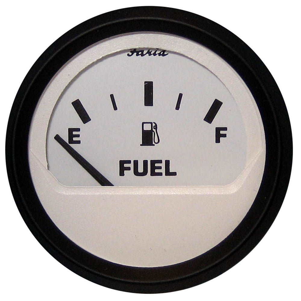 Faria Euro White 2" Fuel Level Gauge (E-1/2-F) [12901] - Houseboatparts.com