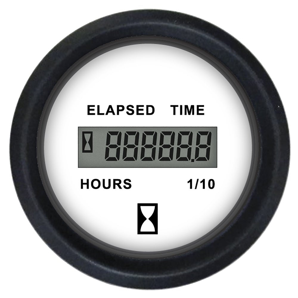 Faria Euro White 2" Hourmeter (Digital) [12913] - Houseboatparts.com