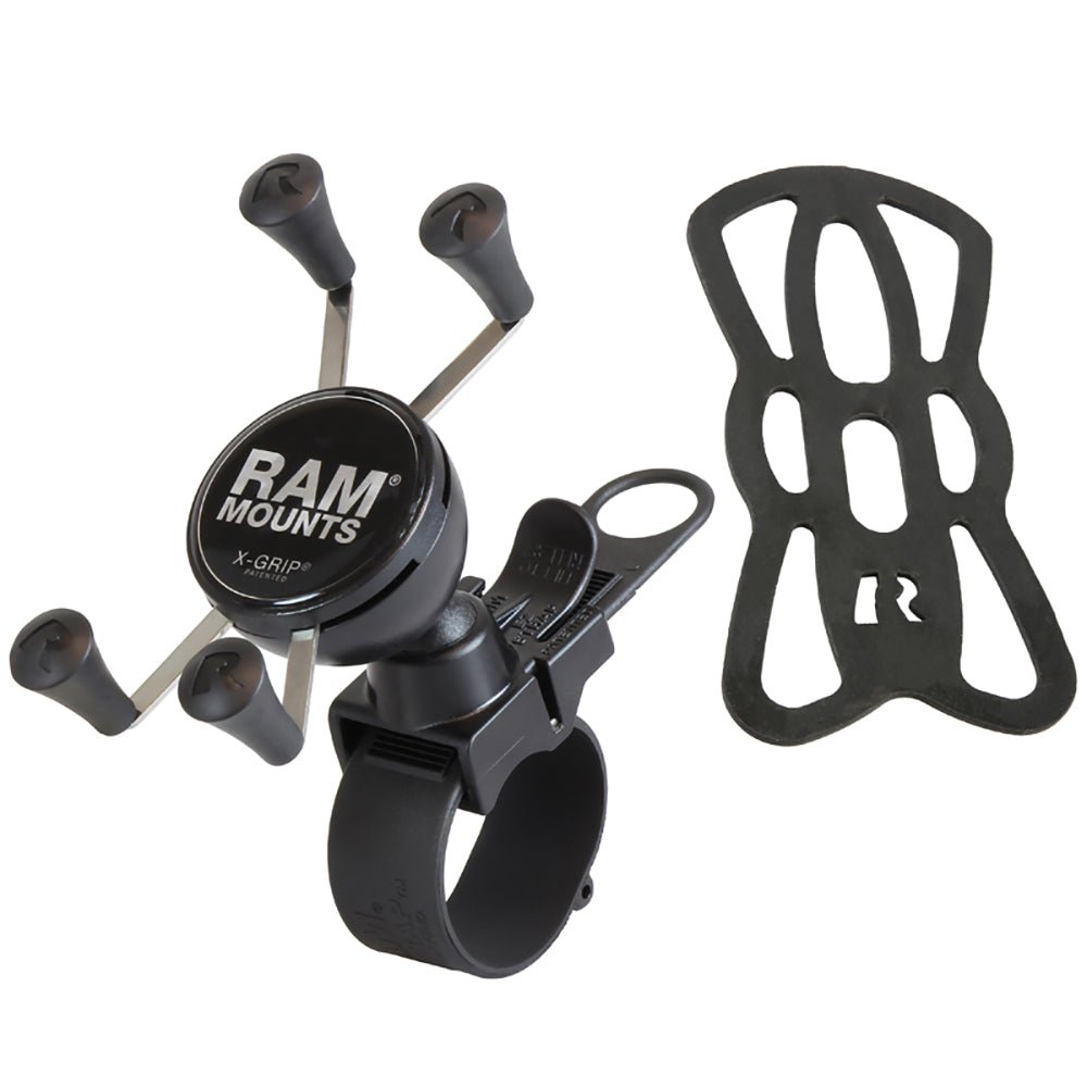 RAM Mount EZ-Strap Rail Mount w/Universal X-Grip Cell Phone Holder [RAP-SB-187-UN7U] - Houseboatparts.com