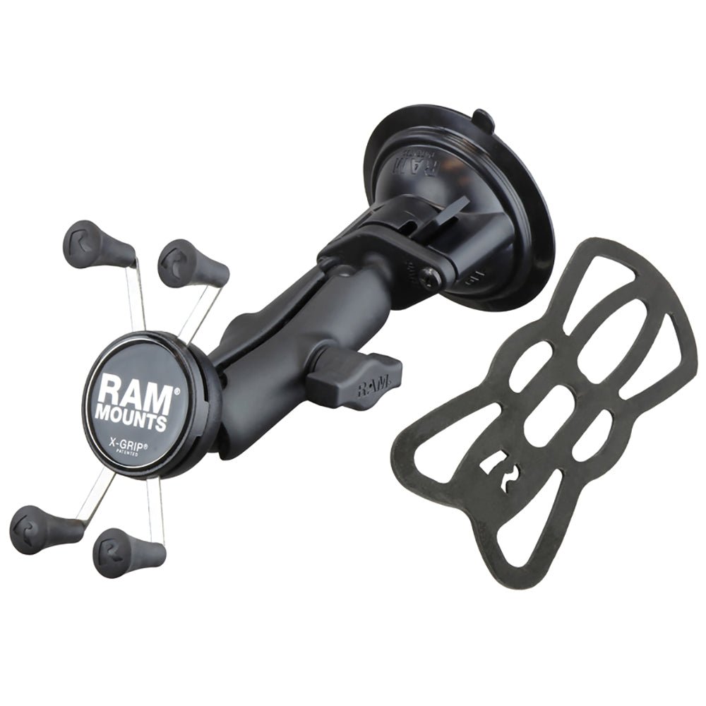 RAM Mount Twist Lock Suction Cup Mount w/Universal X-Grip Cell Phone Holder [RAM-B-166-UN7U] - Houseboatparts.com