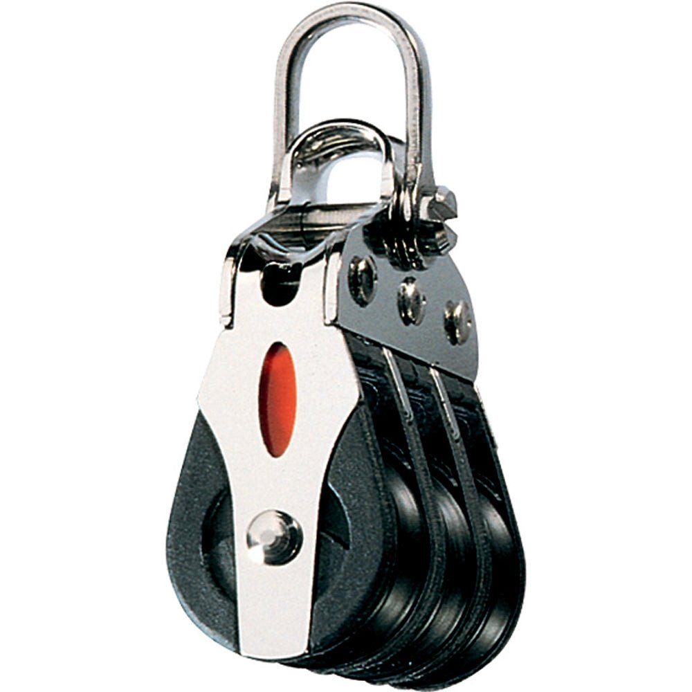 Ronstan Series 20 ball Bearing Block - Triple - 2-Axis Shackle head [RF20302] - Houseboatparts.com