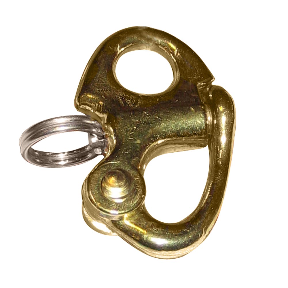 Ronstan Brass Snap Shackle - Fixed Bail - 41.5mm (1-5/8") Length [RF6000] - Houseboatparts.com