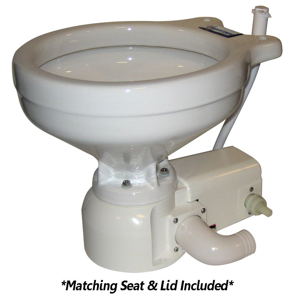 Raritan Sea Era Toilet - Household Style - Freshwater Solenoid - Straight 90 Discharge - Smart Toilet Control - 12v [162HF012] - Houseboatparts.com