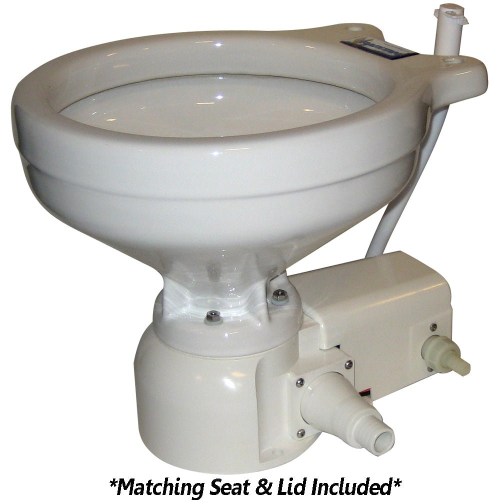 Raritan Sea Era Toilet - Marine Size - Freshwater Solenoid - Straight 90 Discharge - Smart Toilet Control - 12v [162MF012] - Houseboatparts.com