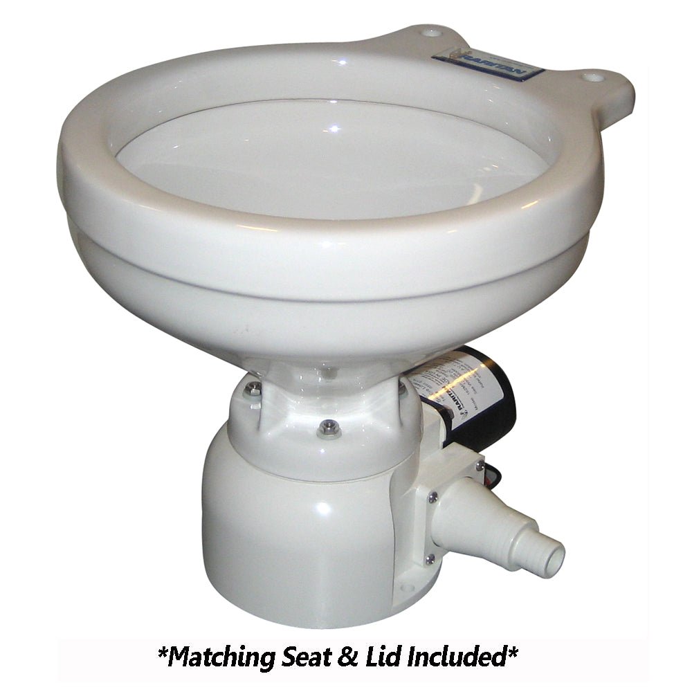Raritan Sea Era Toilet - Marine Size - Remote Intake Pump - Straight 90 Discharge - Smart Toilet Control - 12v [162MR012] - Houseboatparts.com