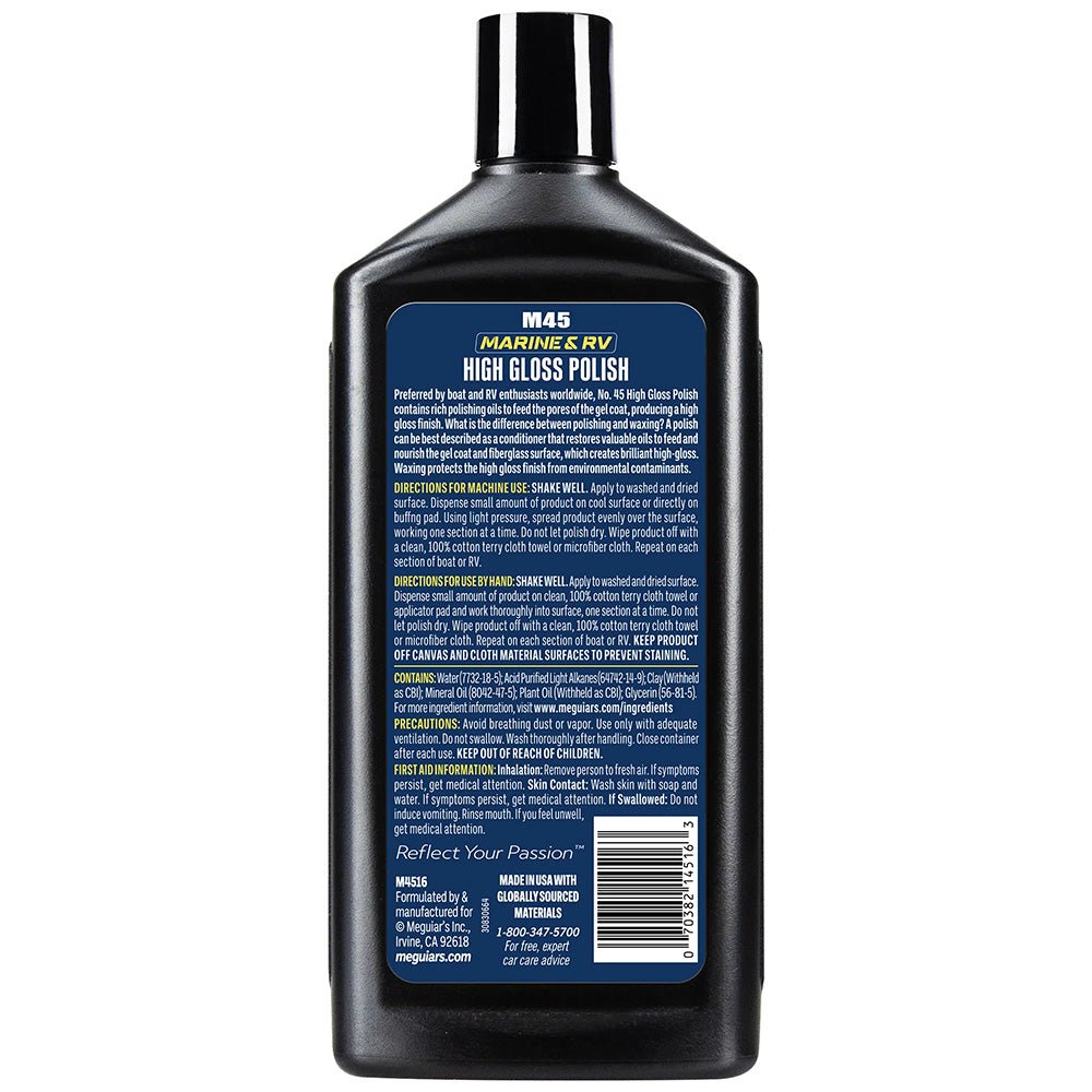 Meguiar's 45 Boat/RV Polish & Gloss Enhancer - 16oz [M4516] - Houseboatparts.com