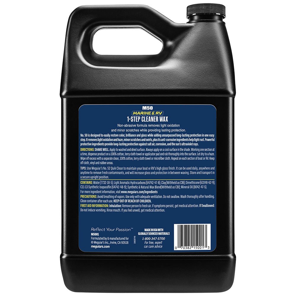 Meguiar's 50 Boat/RV Cleaner Wax - Liquid 1 Gallon [M5001] - Houseboatparts.com
