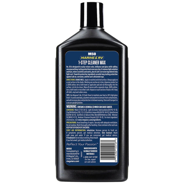 Meguiar's 50 Boat/RV Cleaner Wax - Liquid 16oz [M5016] - Houseboatparts.com