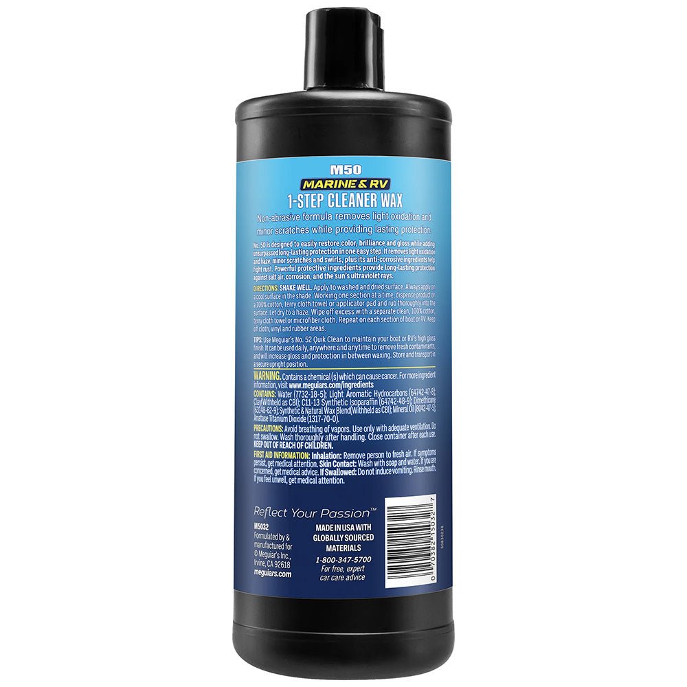 Meguiar's 50 Boat/RV Cleaner Wax - Liquid 32oz [M5032] - Houseboatparts.com