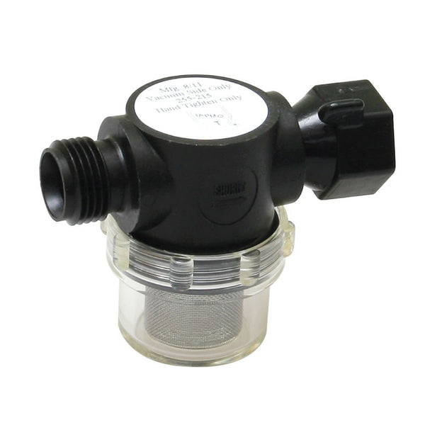 Shurflo by Pentair Swivel Nut Strainer - 1/2" Pipe Inlet - Clear Bowl [255-315] - Houseboatparts.com