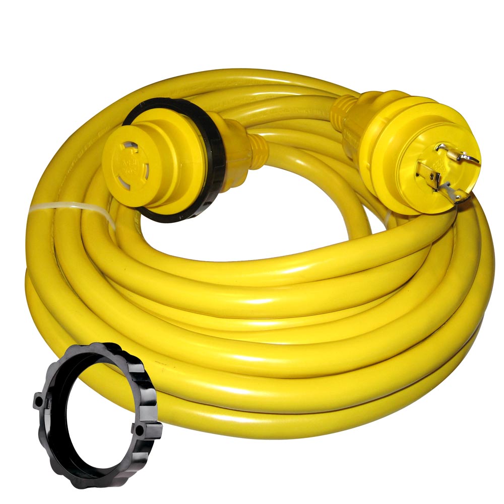 Marinco 30 Amp Power Cord Plus Cordset - 35' - Yellow [35SPP] - Houseboatparts.com