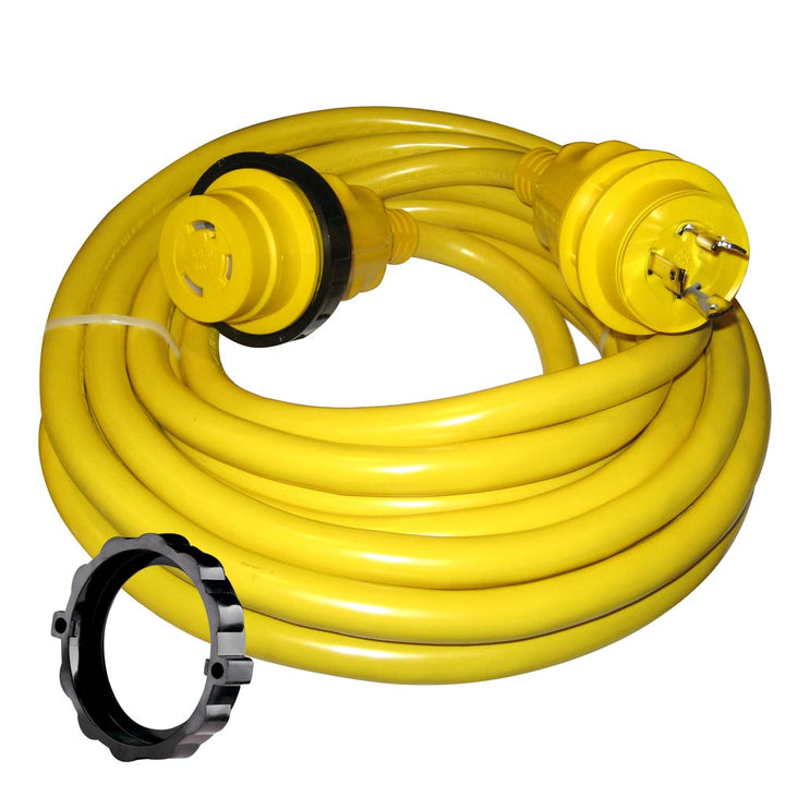 Marinco 30 Amp Power Cord Plus Cordset - 35' - Yellow [35SPP] - Houseboatparts.com