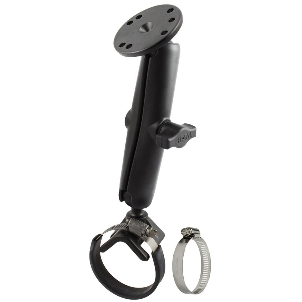 RAM Mount Strap Mount w/Long Arm & Round Base [RAM-B-108-C] - Houseboatparts.com