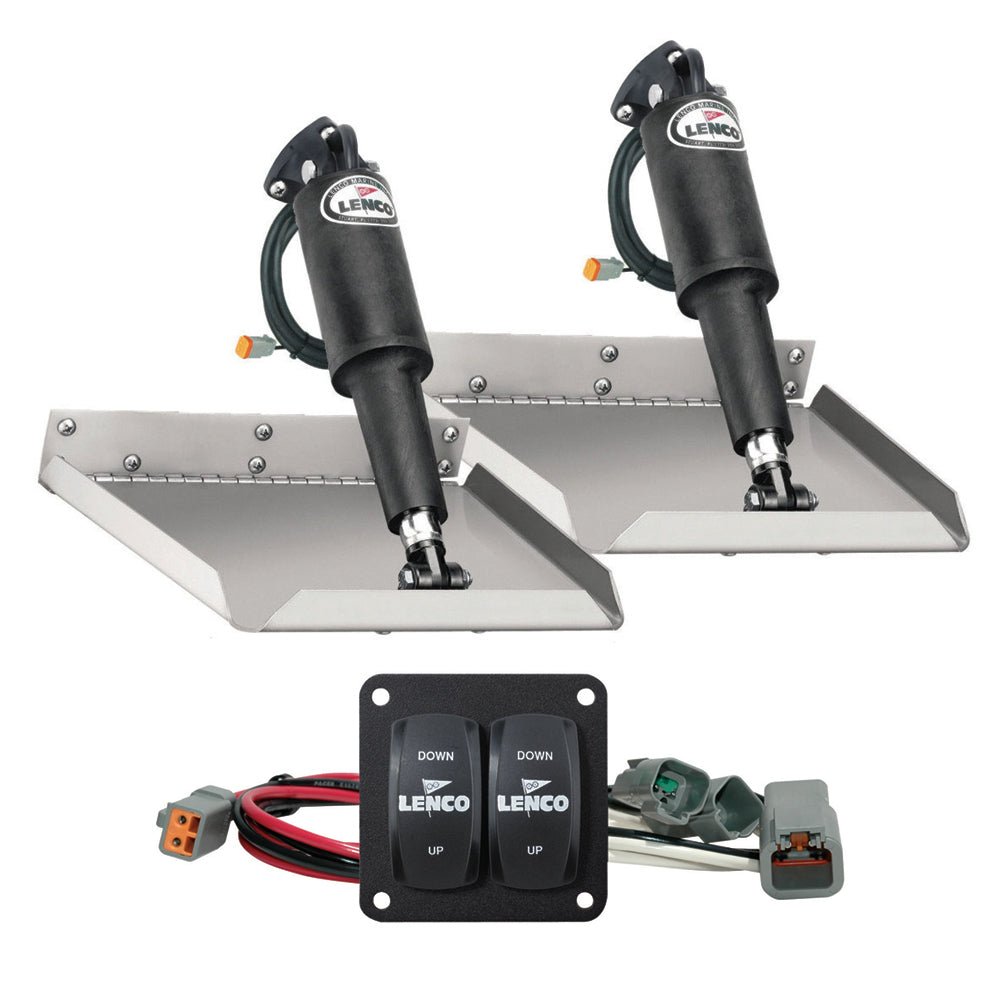 Lenco 12" x 12" Edge Mount Trim Tab Kit w/Double Rocker Switch Kit [15102-104] - Houseboatparts.com