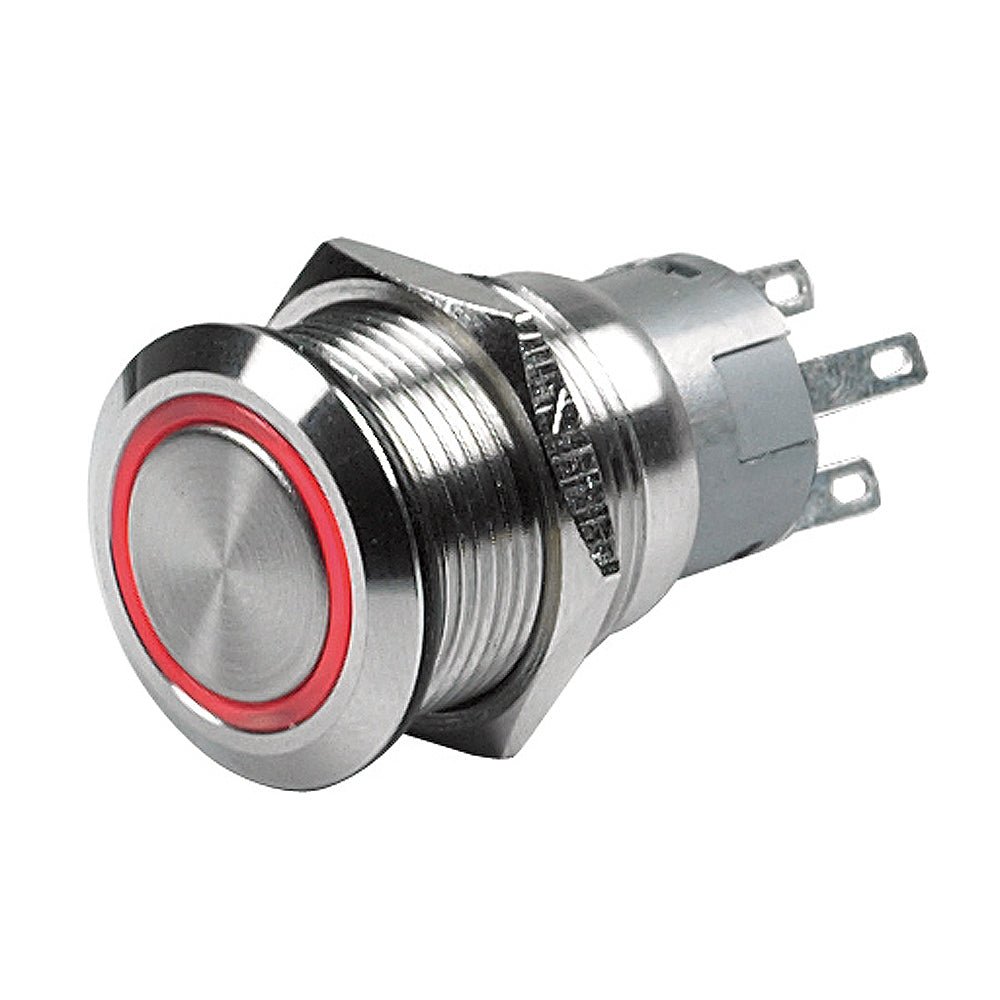 BEP Push-Button Switch - 12V Momentary (On)/Off - Red LED [80-511-0002-01] - Houseboatparts.com