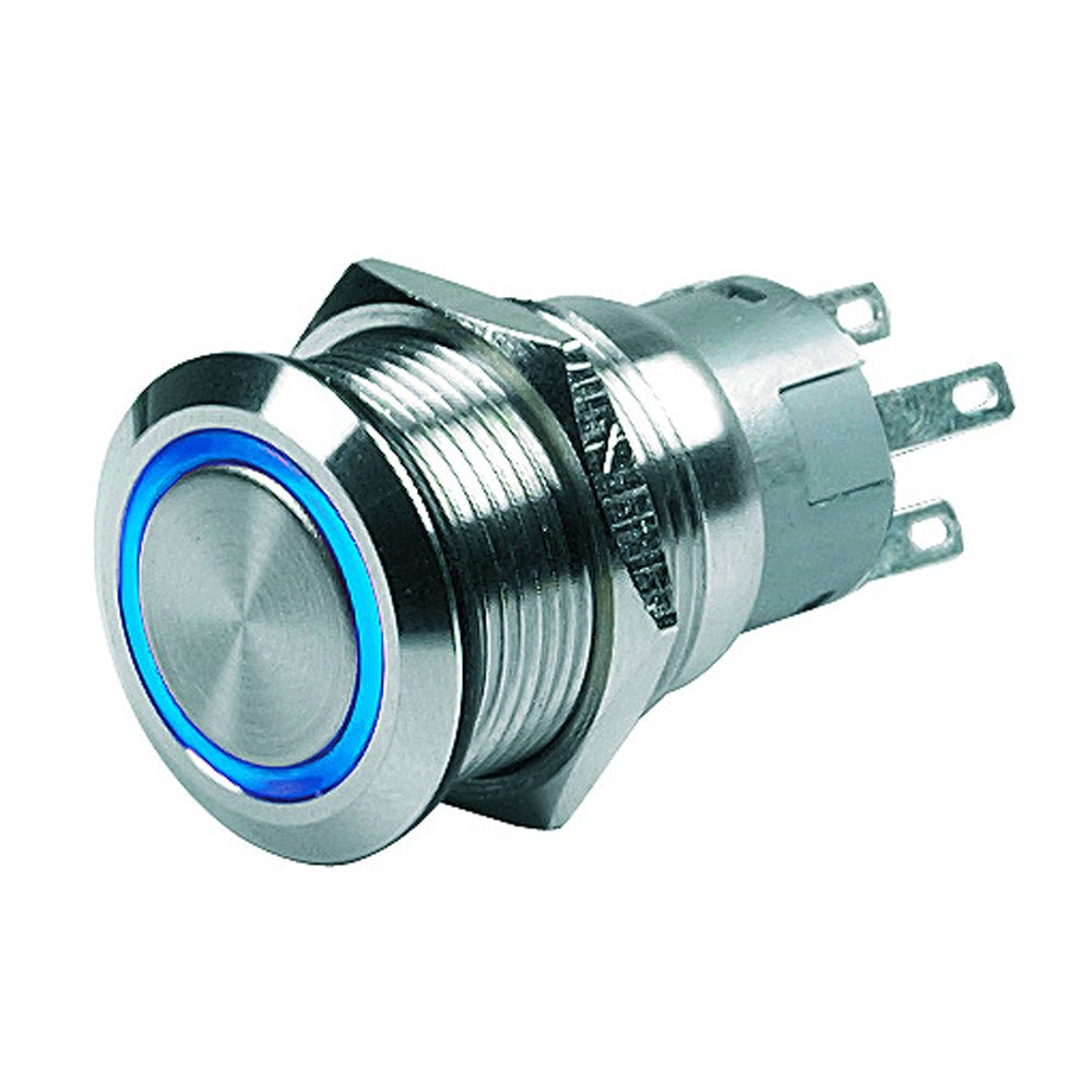 BEP Push Button Switch - 24V Latching On/Off - Blue LED [80-511-0007-01] - Houseboatparts.com