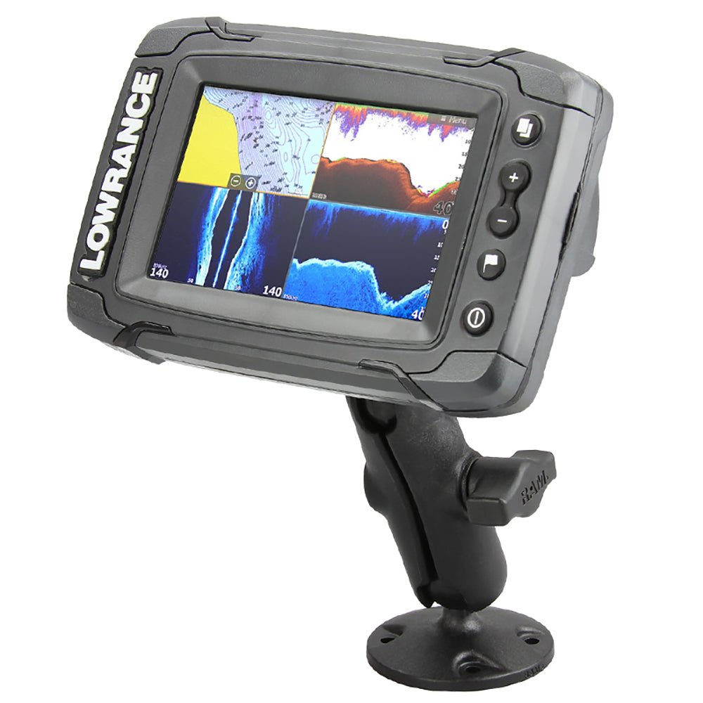 RAM Mount 1" Ball "Light Use" Composite Mount f/Lowrance Elite-4 & Mark-4 Series Fishfinders [RAP-B-101U-LO11] - Houseboatparts.com