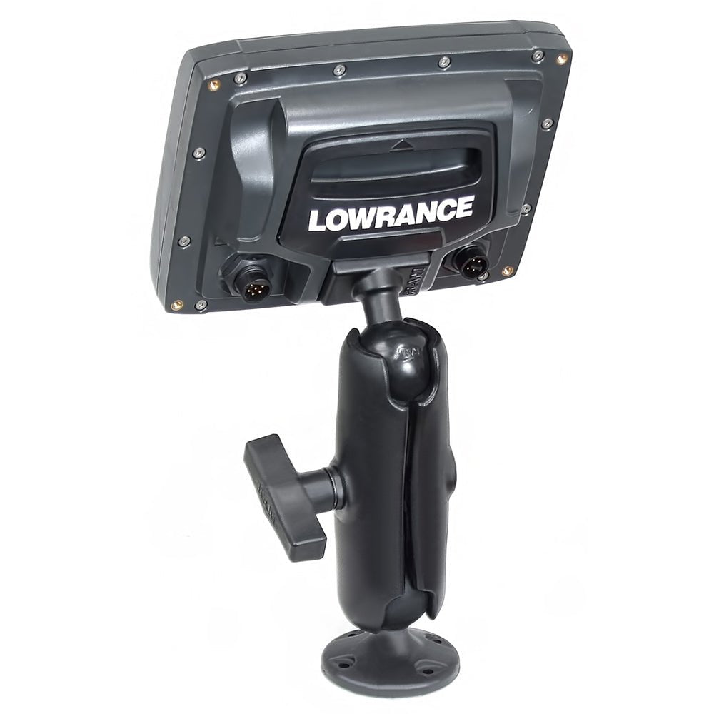 RAM Mount 1.5" Ball "Rugged Use" Composite Mount f/Lowrance Elite-5 & Mark-5 Series Fishfinders [RAP-101U-LO11] - Houseboatparts.com