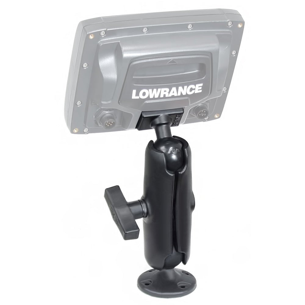 RAM Mount 1.5" Ball "Rugged Use" Composite Mount f/Lowrance Elite-5 & Mark-5 Series Fishfinders [RAP-101U-LO11] - Houseboatparts.com