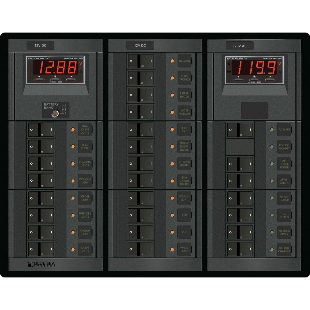 Blue Sea 1218 12V DC Main + 19 Positions / 120V AC Main + 6 Positions [1218] - Houseboatparts.com
