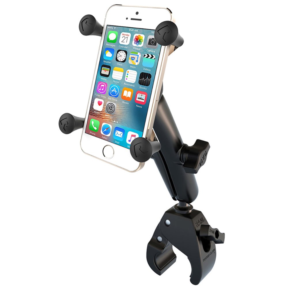 RAM Mount Universal Tough-Claw Base w/Long Double Socket Arm & Universal X-Grip Cell/iPhone Cradle [RAM-B-400-C-UN7U] - Houseboatparts.com