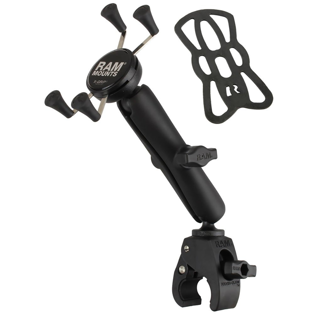 RAM Mount Universal Tough-Claw Base w/Long Double Socket Arm & Universal X-Grip Cell/iPhone Cradle [RAM-B-400-C-UN7U] - Houseboatparts.com