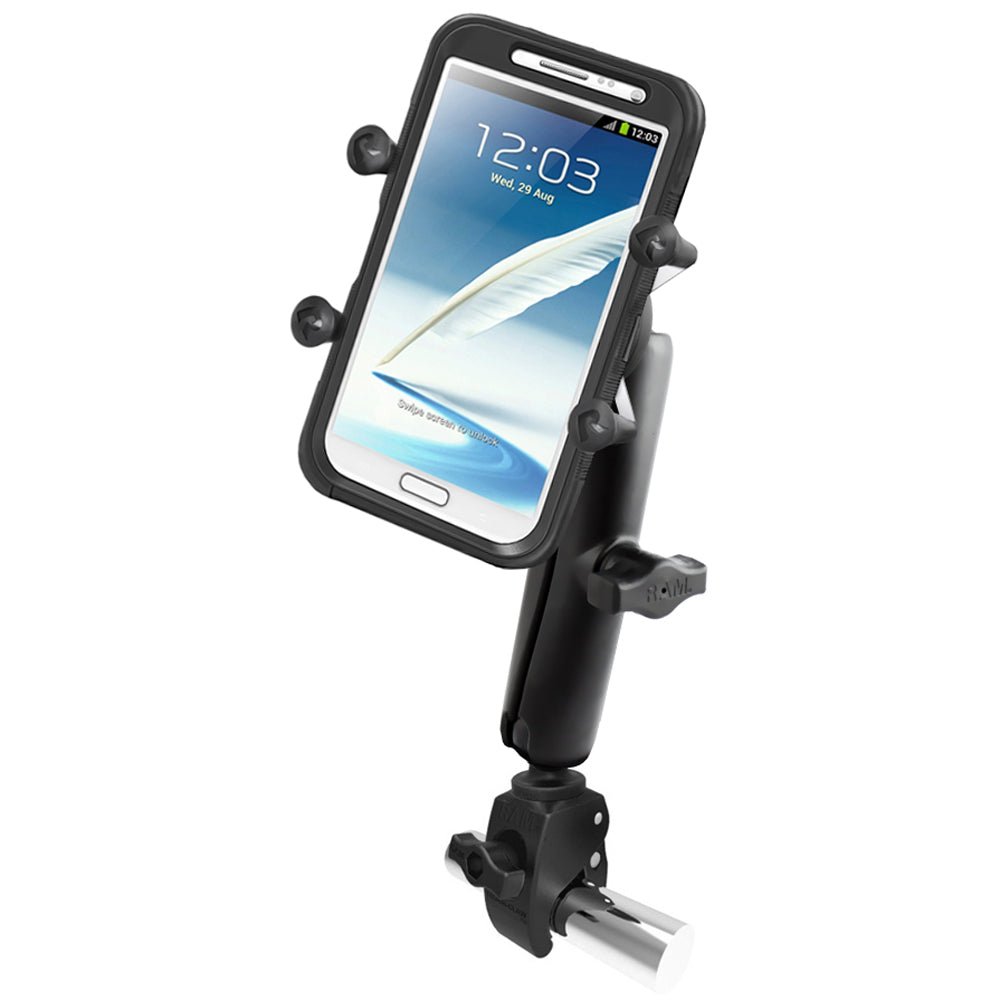 RAM Mount Tough-Claw Base w/Long Double Socket Arm & Universal X-Grip IV f/Large Phone/Phablet Cradle [RAM-B-400-C-UN10U] - Houseboatparts.com